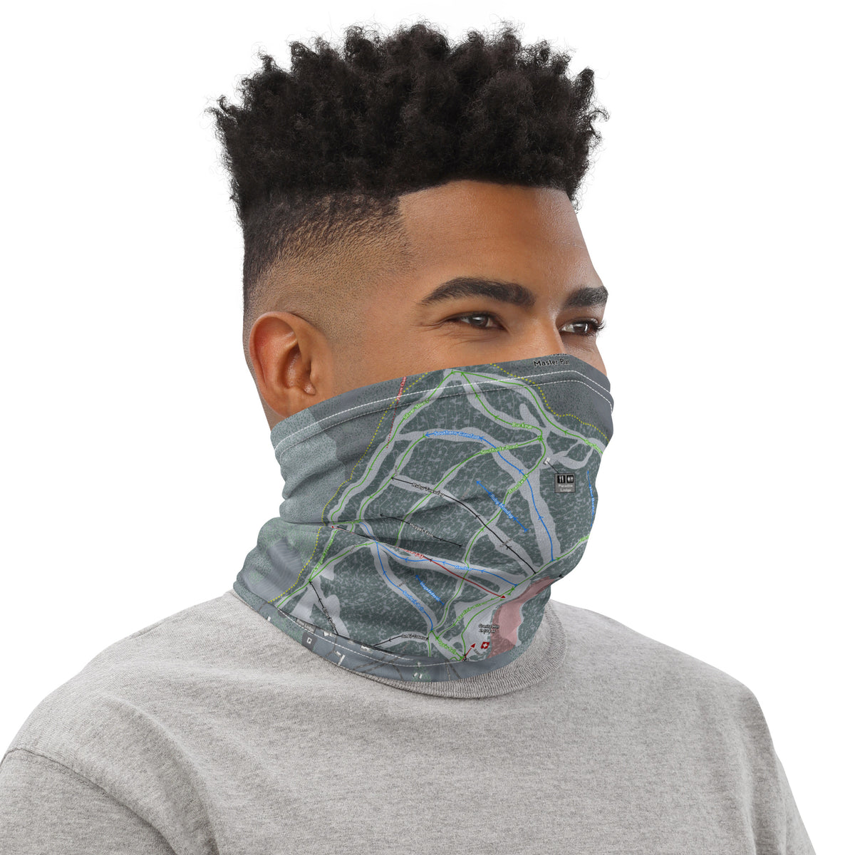 RED MOUNTAIN , BRITISH COLUMBIA SKI TRAIL MAP Neck Gaiter