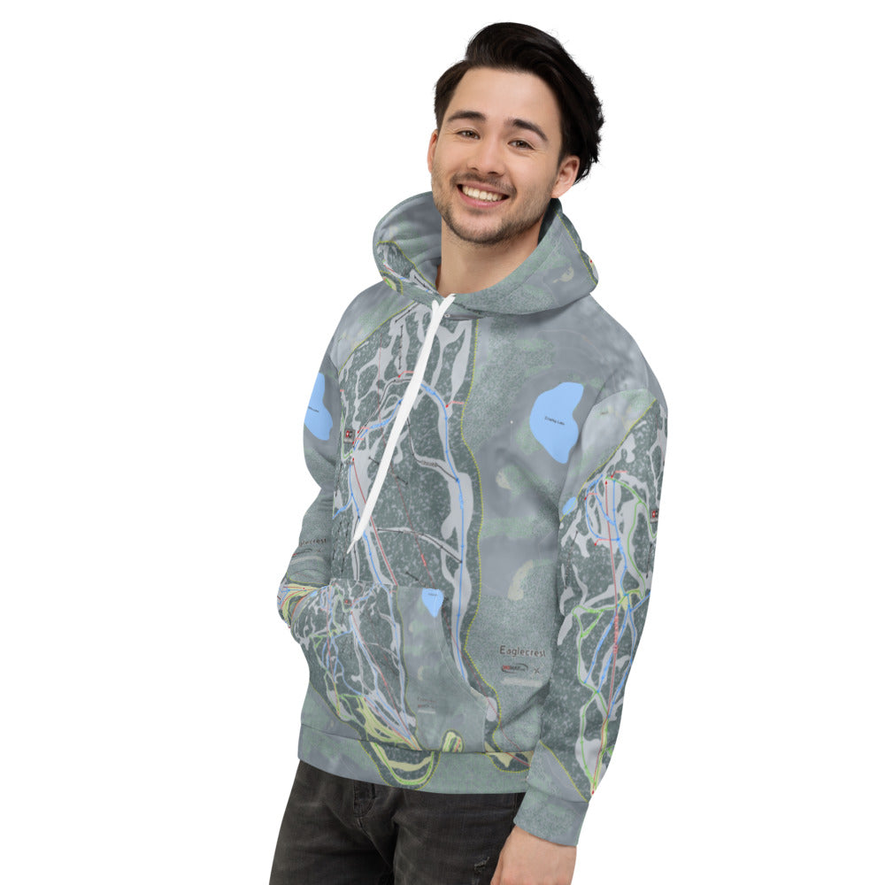Eagle Crest, Alaska Ski Trail Map - Hoodie - Powderaddicts