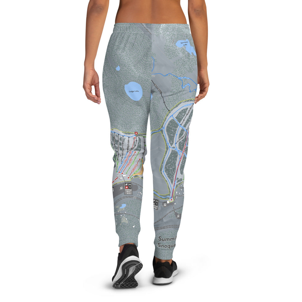 Summit At Snoqualmie, Washington Ski Trail Map Women&#39;s Mid-Layer - Powderaddicts