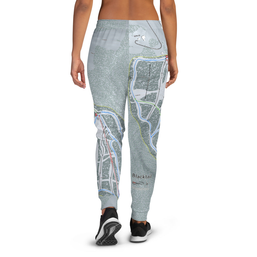 Blacktail, Montana Ski Trail Map Women's Mid-Layer - Powderaddicts