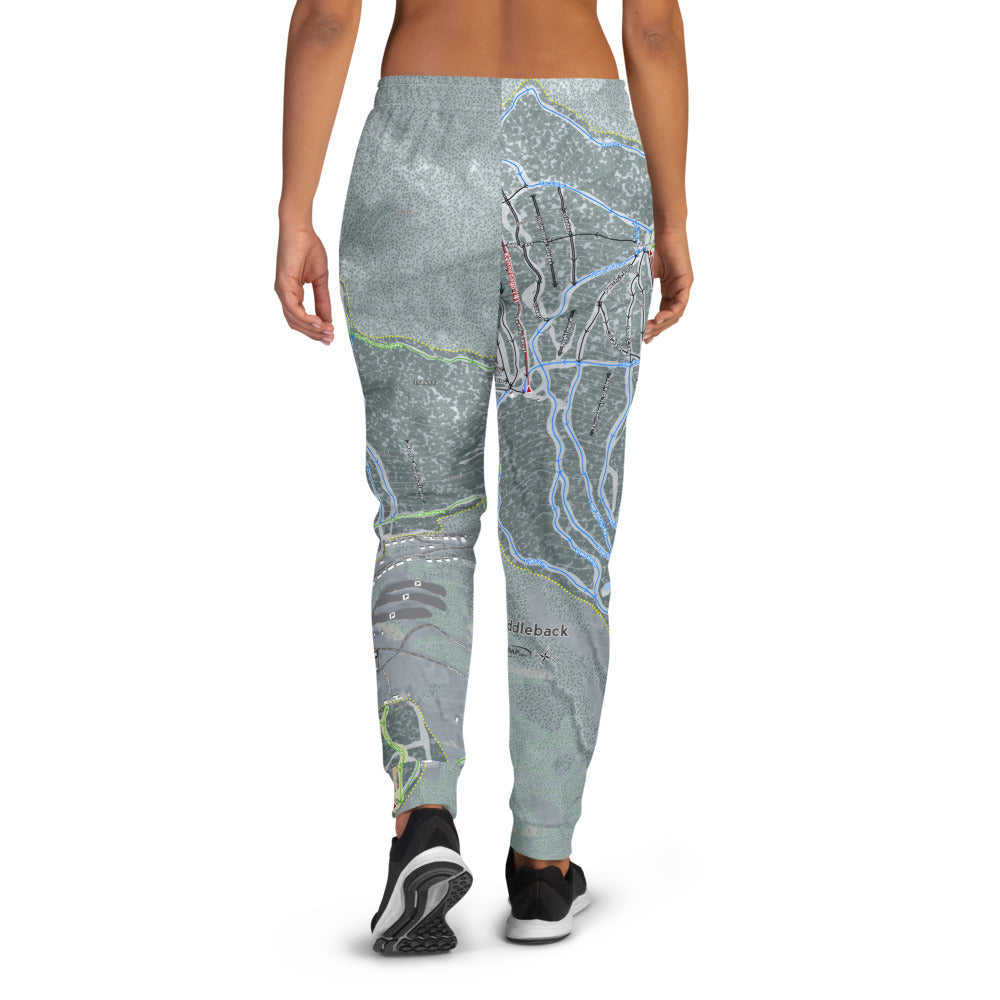 Saddleback, Maine Ski Trail Map Women's Mid-Layer - Powderaddicts