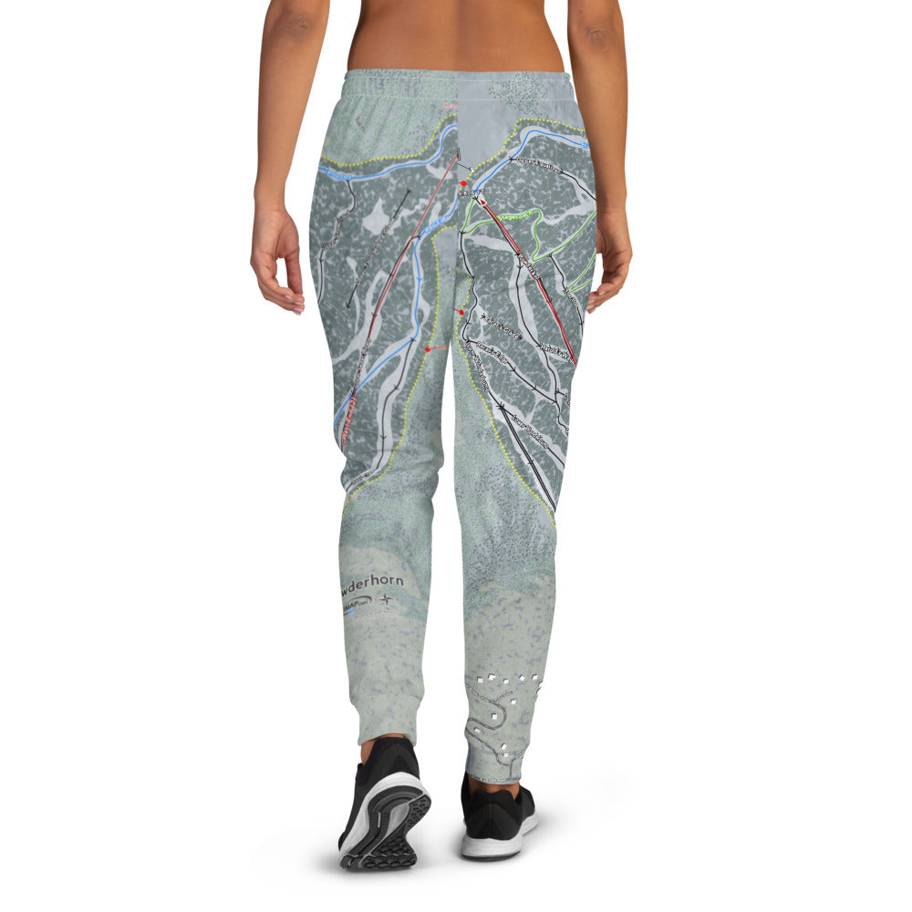 Powderhorn, Colorado Ski Trail Map Women's Mid-Layer - Powderaddicts