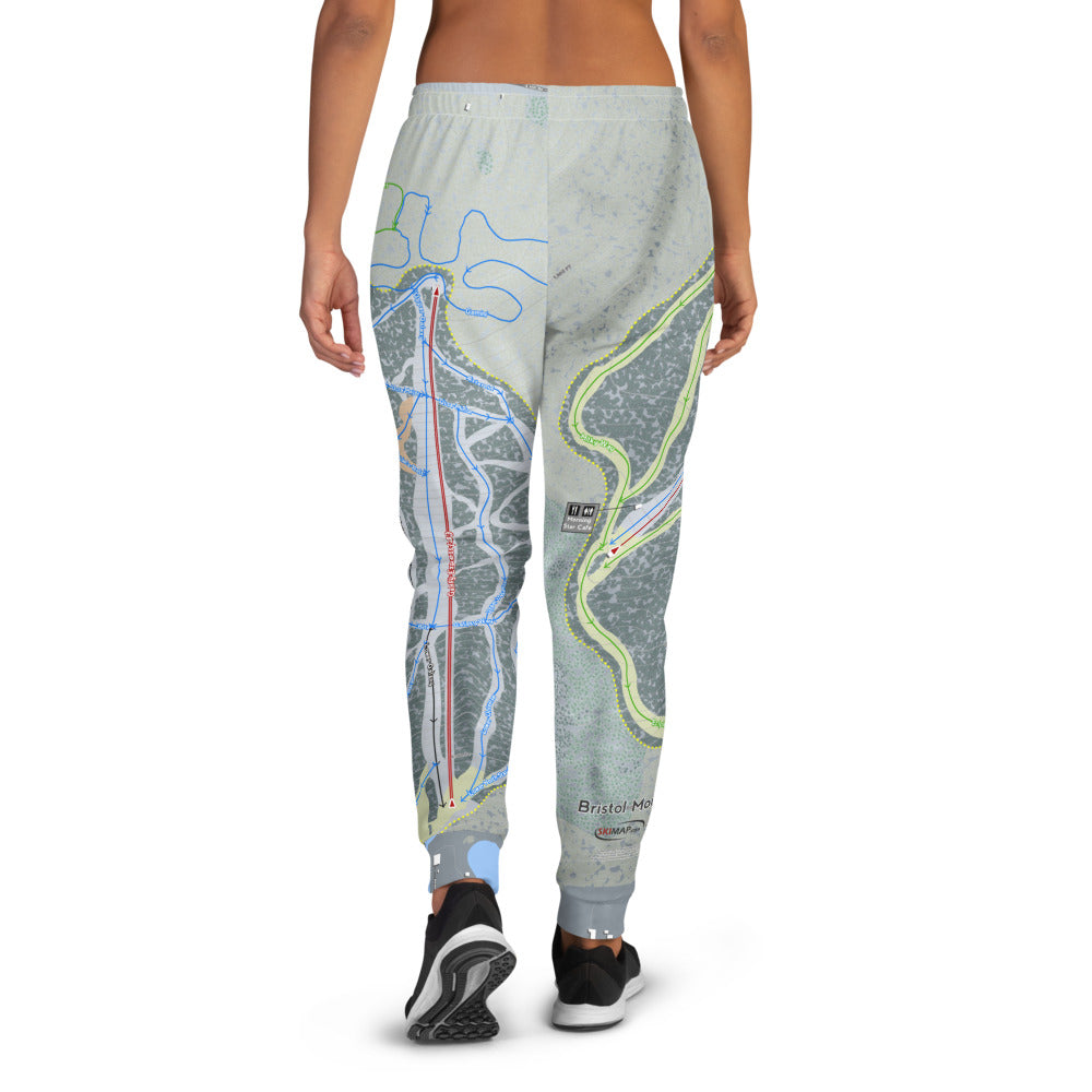 Bristol Mountain, New York Ski Trail Map Women's Mid-Layer - Powderaddicts