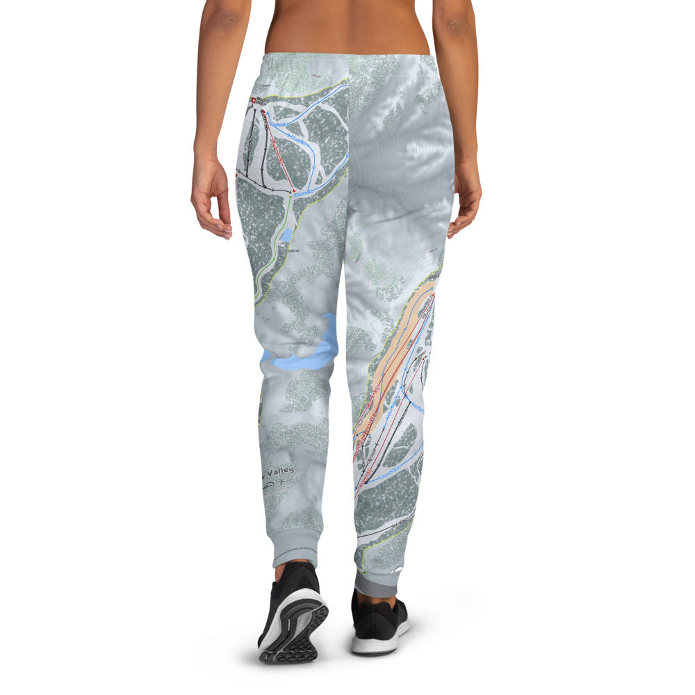 Snow Valley, California Ski Trail Map Women's Mid-Layer - Powderaddicts