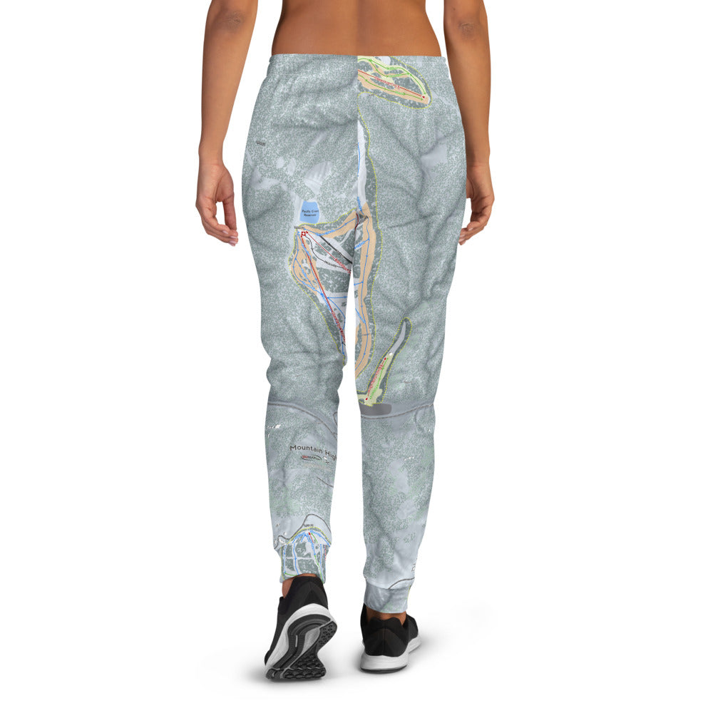 Mountain High, California Ski Trail Map Women's Mid-Layer - Powderaddicts