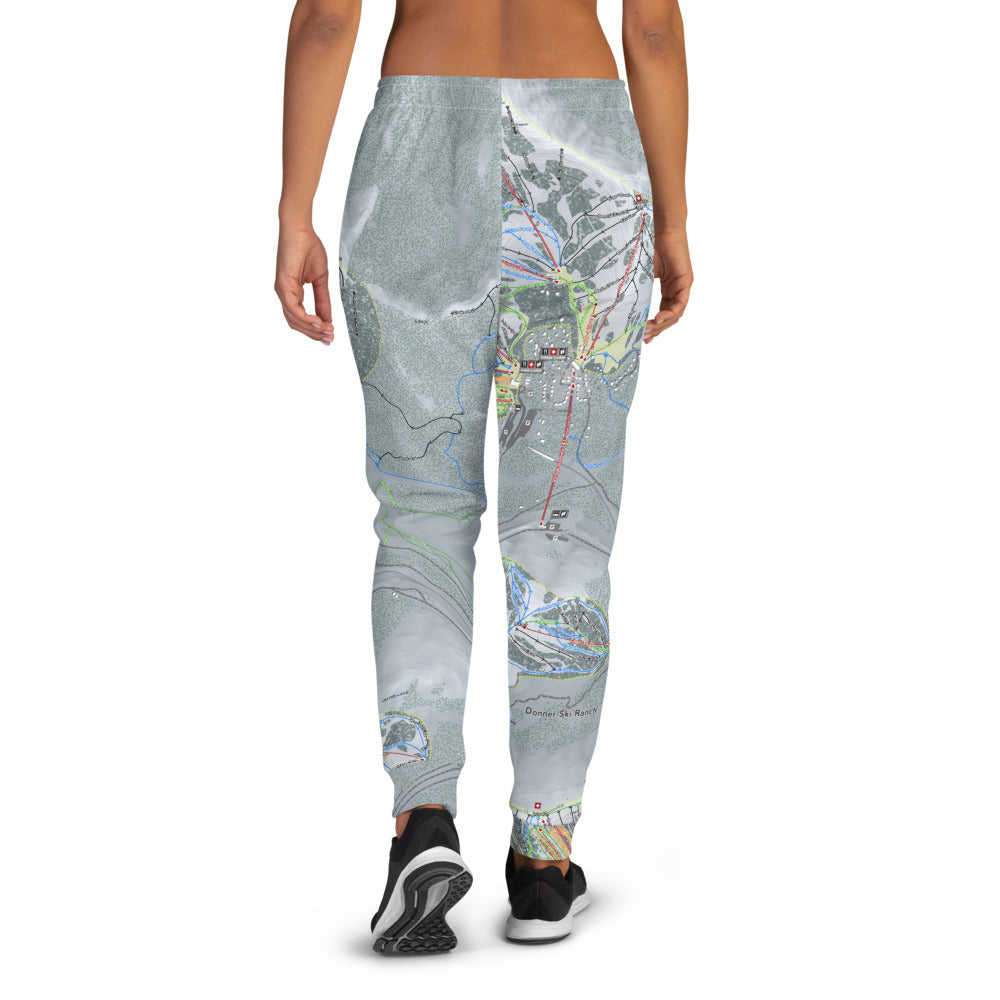 Donner Pass, California Ski Trail Map Women's Mid-Layer - Powderaddicts