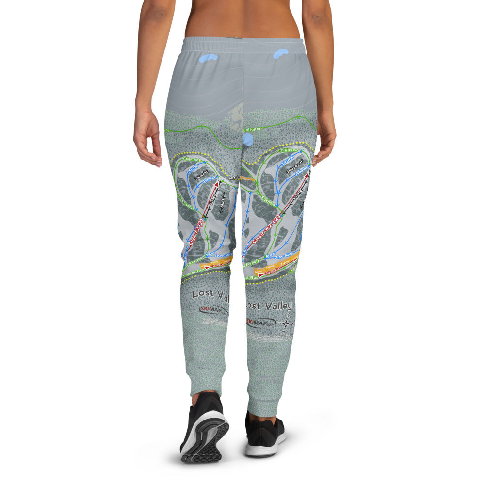 Lost Valley, Maine Ski Trail Map Women's Mid-Layer - Powderaddicts