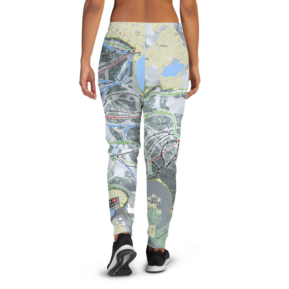 Whitecap Mountains, Wisconsin Ski Trail Map Women's Mid-Layer - Powderaddicts