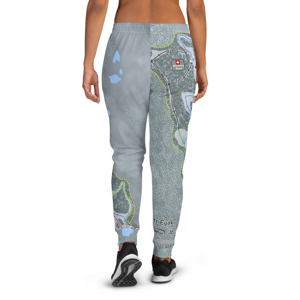 Mt Eyak, Alaska Ski Trail Map Women's Mid-Layer - Powderaddicts