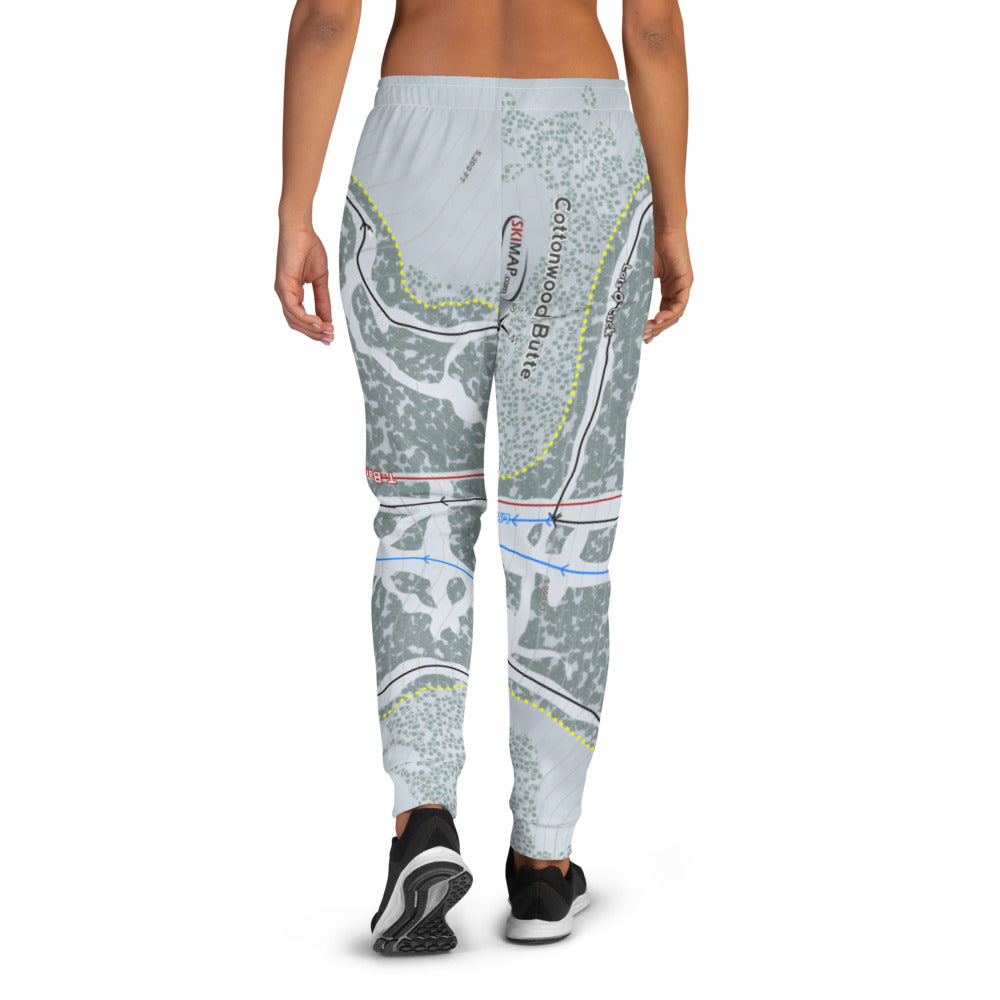 Cottonwood Butte, Idaho Ski Trail Map Women's Mid-Layer - Powderaddicts