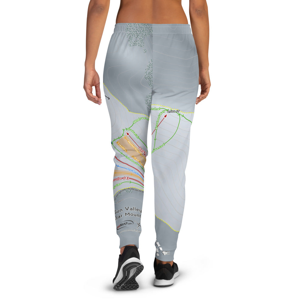 Sun Valley Dollar Mtn, Idaho Ski Trail Map Women's Mid-Layer - Powderaddicts