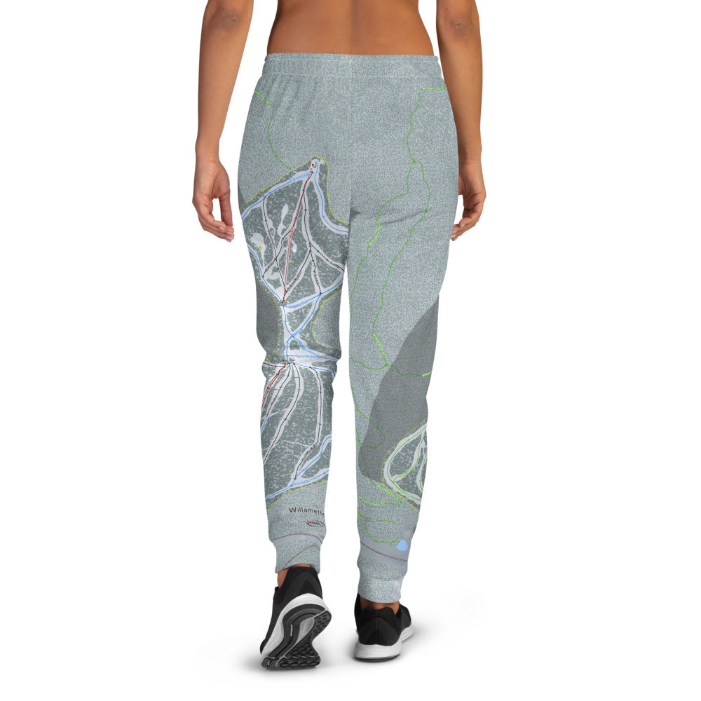 Willamette Pass, Oregon Ski Trail Map Women's Mid-Layer - Powderaddicts