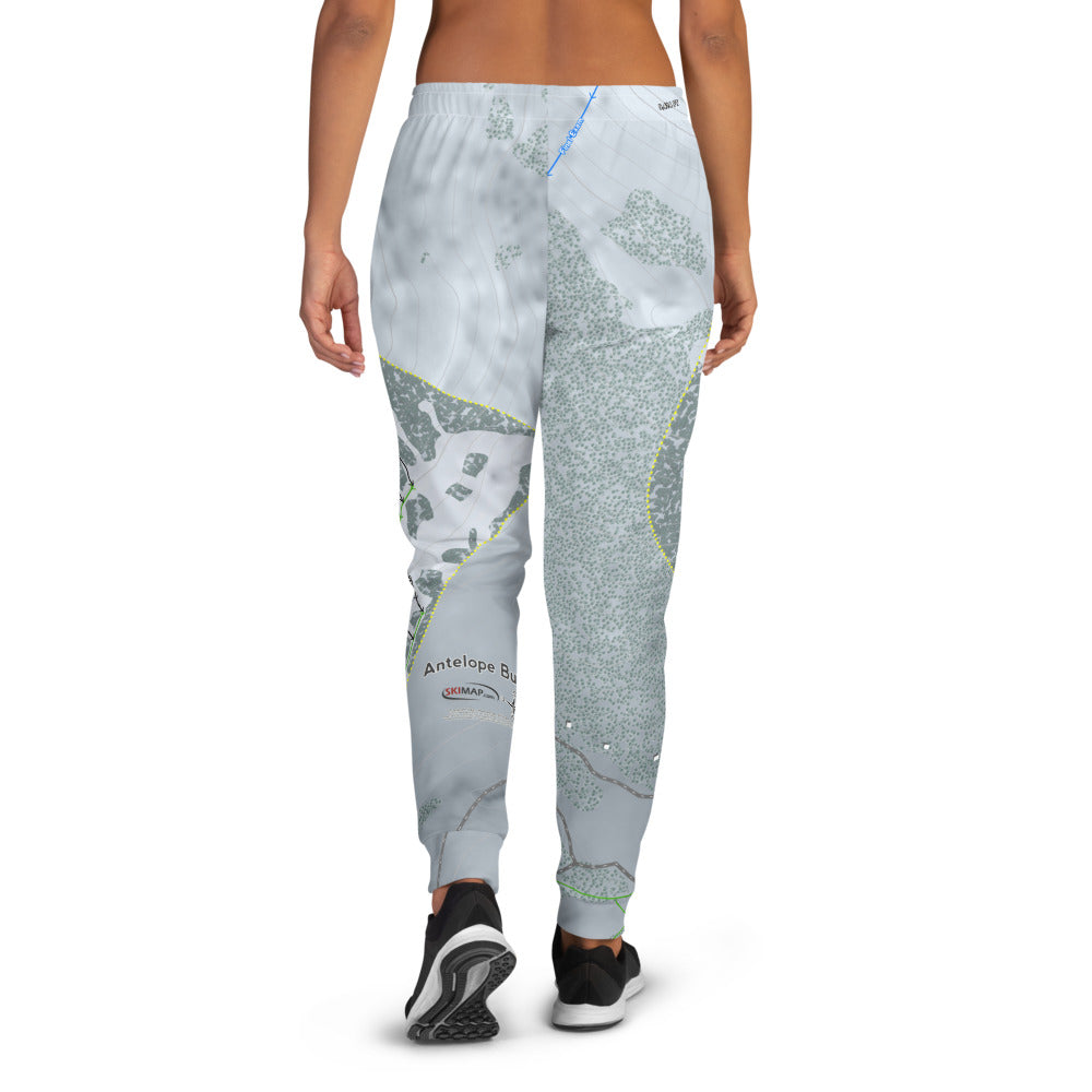 Antelope Butte, Wyoming Ski Trail Map Women's Mid-Layer - Powderaddicts