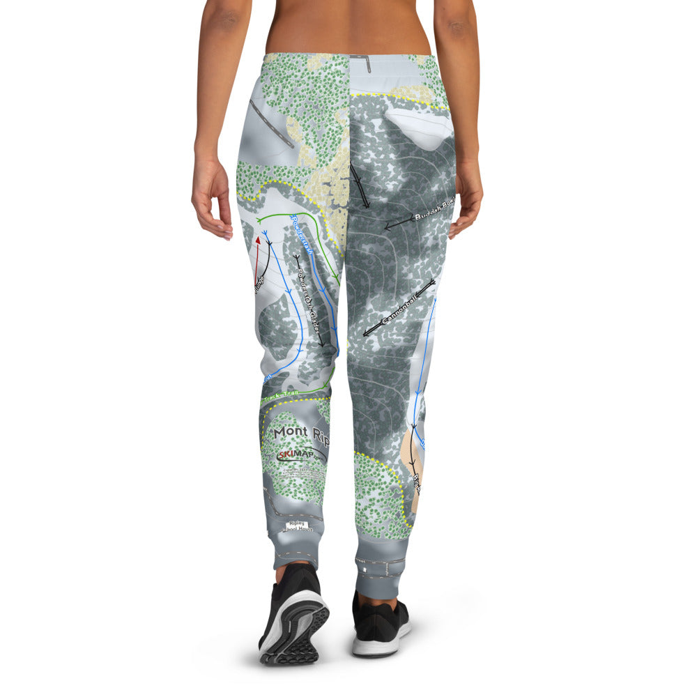 Mont Ripley, Michigan Ski Trail Map Women's Mid-Layer - Powderaddicts