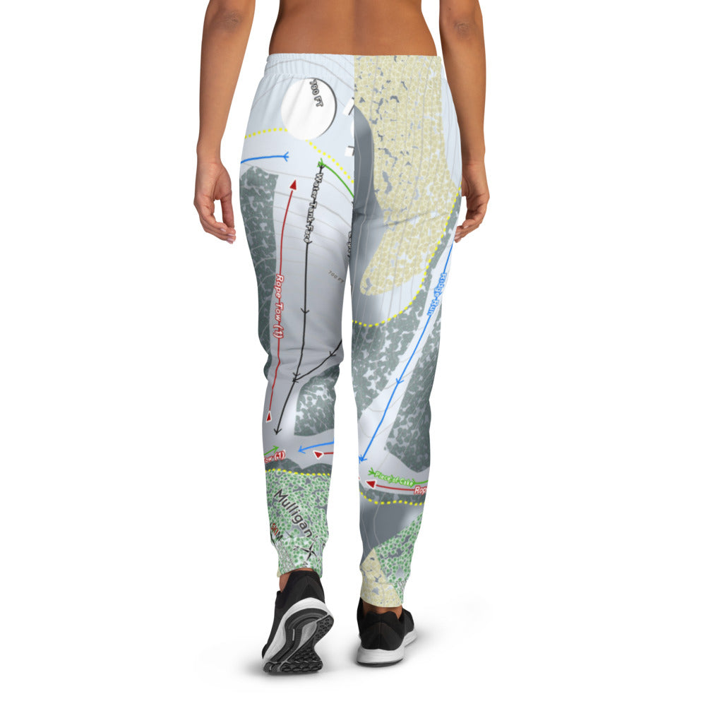 Mulligans Hollow, Michigan Ski Trail Map Women's Mid-Layer - Powderaddicts