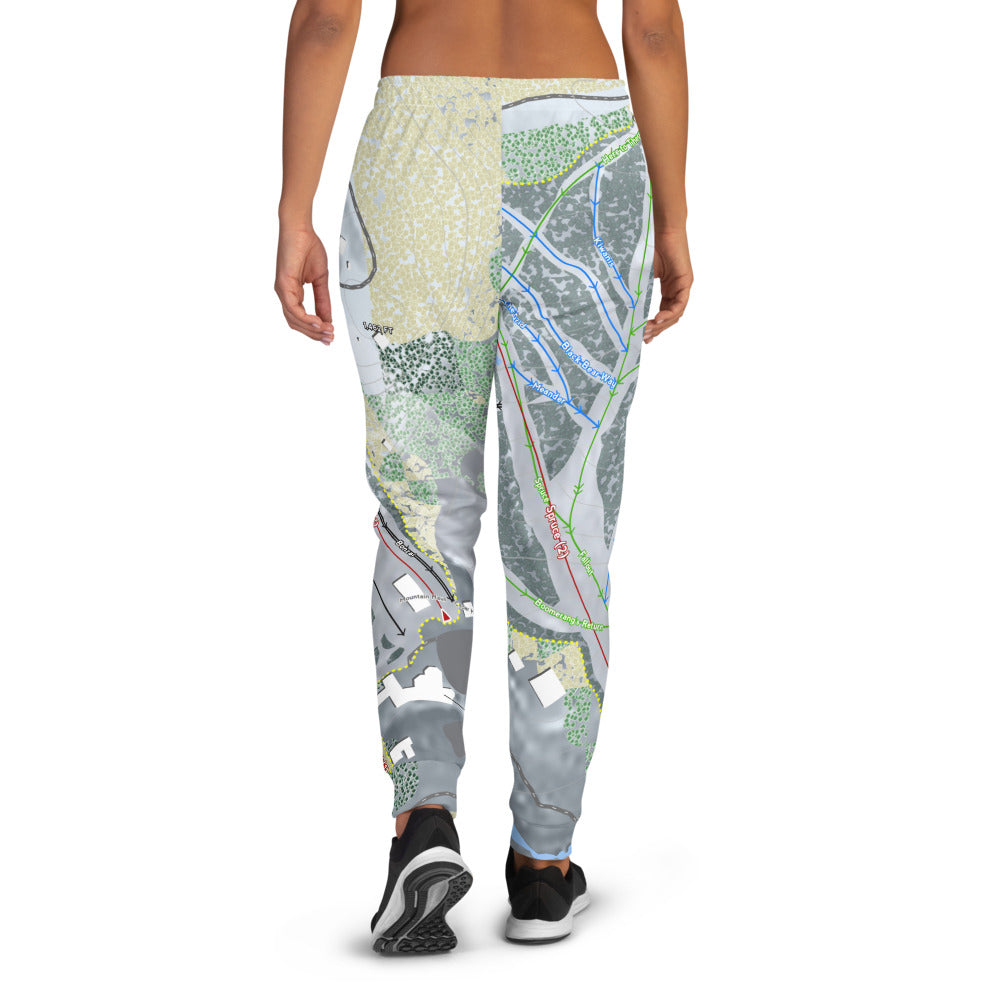 Pine Mountain, Michigan Ski Trail Map Women's Mid-Layer - Powderaddicts