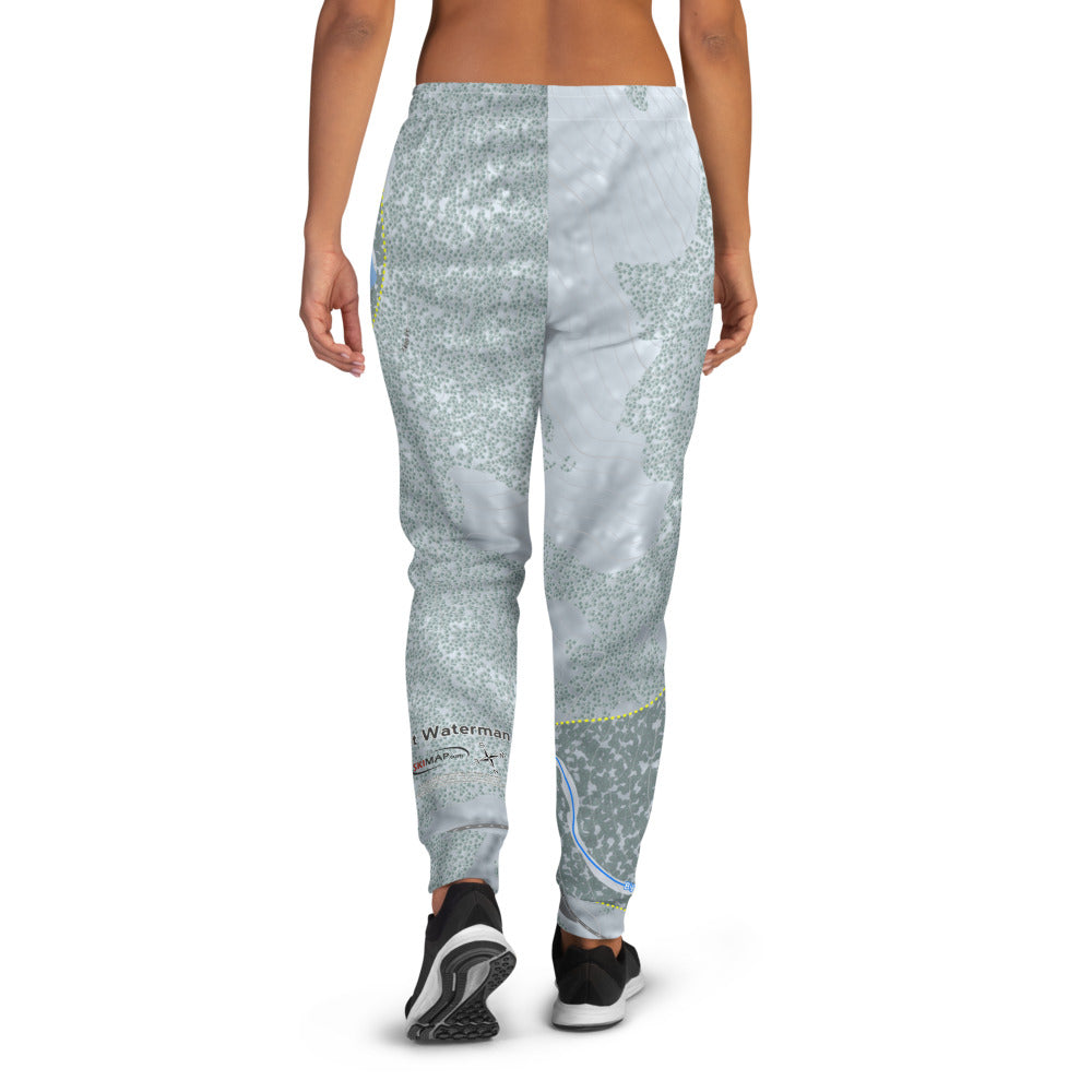 Mt Waterman, California Ski Trail Map Women's Mid-Layer - Powderaddicts