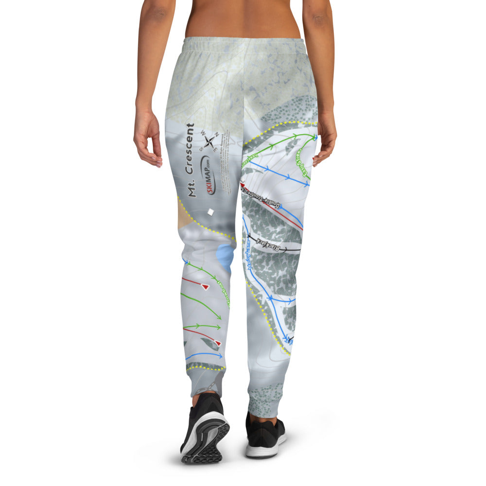 Mt Crescent, Iowa Ski Trail Map Women's Mid-Layer - Powderaddicts