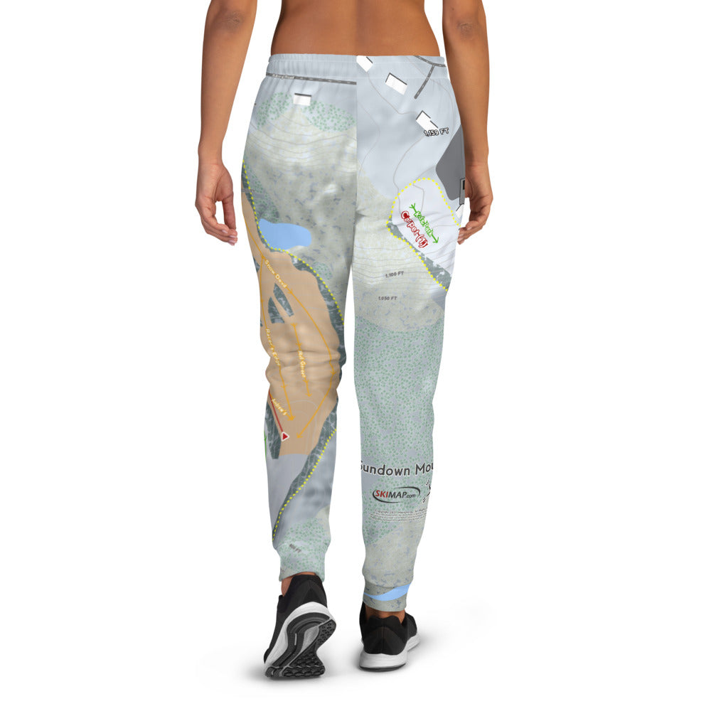 Sundown Mountain, Iowa Ski Trail Map Women's Mid-Layer - Powderaddicts