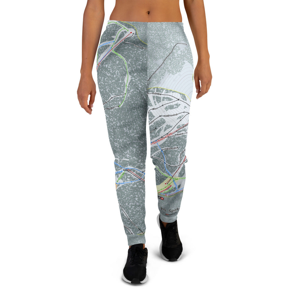 Mt. Spokane, Washington Ski Trail Map Women's Mid-Layer - Powderaddicts