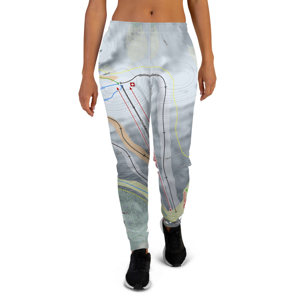 Ski Sundown, Connecticut Ski Trail Map Women's Mid-Layer - Powderaddicts