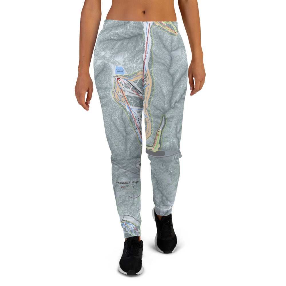 Mountain High, California Ski Trail Map Women's Mid-Layer - Powderaddicts