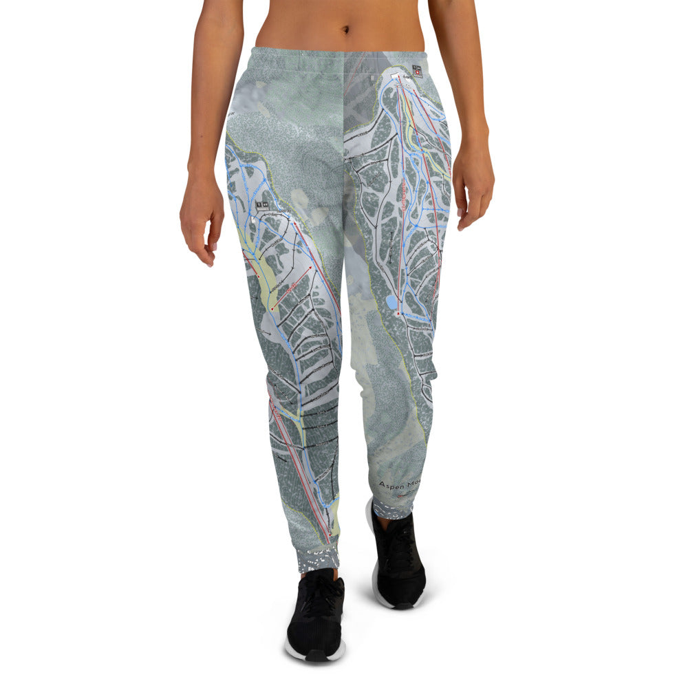 Aspen Mountain, Colorado Ski Trail Map Women's Mid-Layer - Powderaddicts