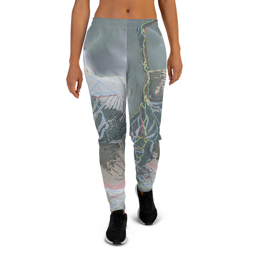 Banff Sunshine, Alberta Ski Trail Map Women's Mid-Layer - Powderaddicts