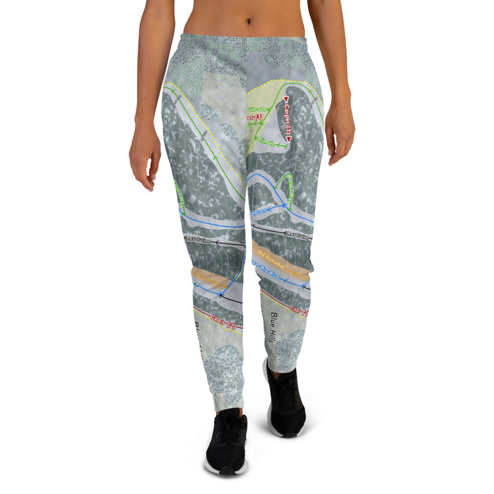 Blue Hills, Massachusetts Ski Trail Map Women's Mid-Layer - Powderaddicts