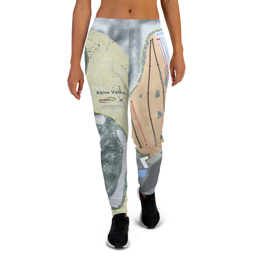 Alpine Valley, Michigan Ski Trail Map Women's Mid-Layer - Powderaddicts