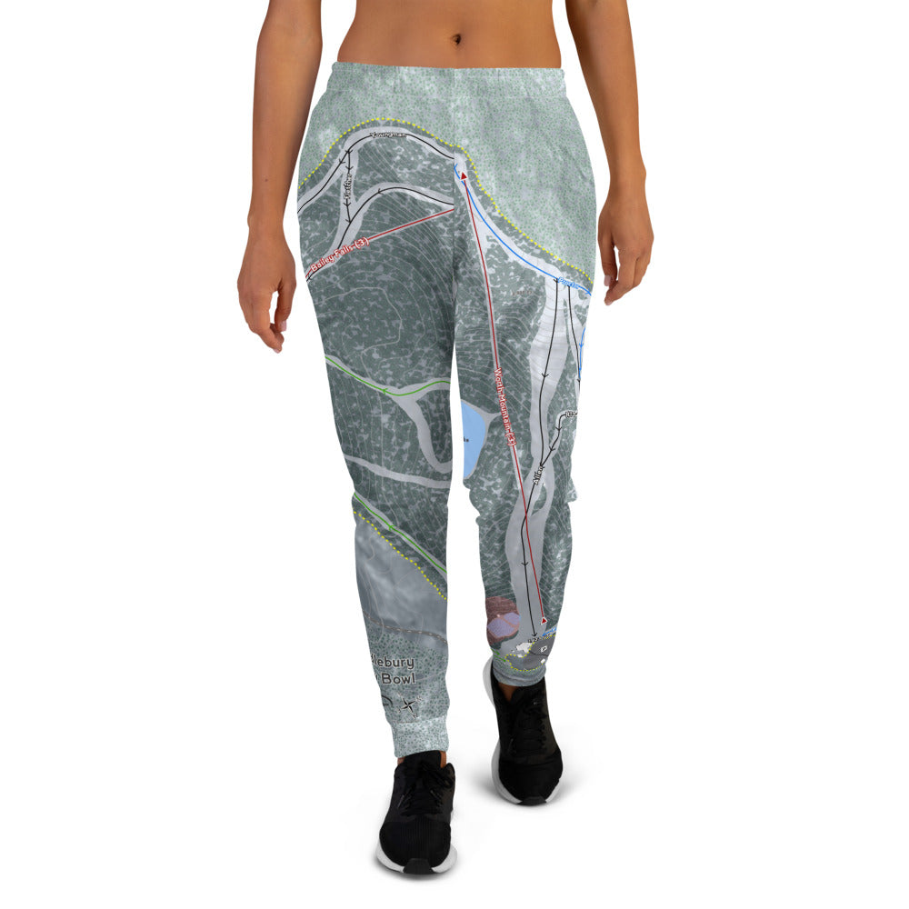 Middle Bury Snow Bowl, Vermont Ski Trail Map Women's Mid-Layer - Powderaddicts