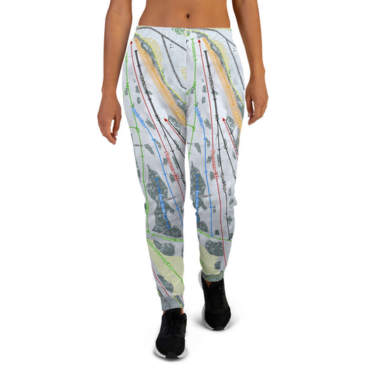 Pine Mountain, Michigan Ski Trail Map Women's Mid-Layer - Powderaddicts