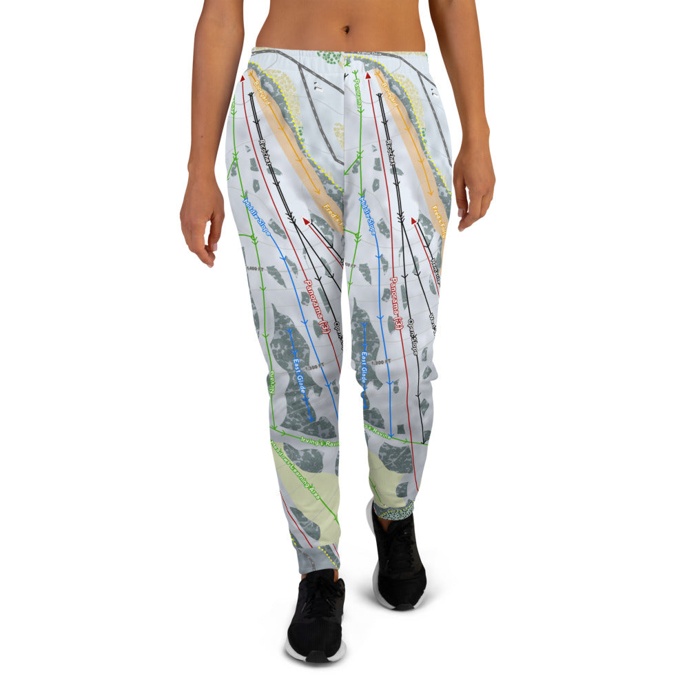 Pine Mountain, Michigan Ski Trail Map Women's Mid-Layer - Powderaddicts