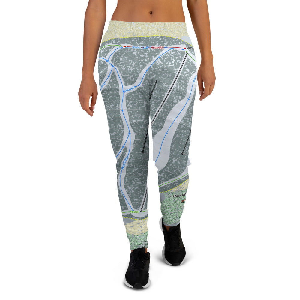 Porcupine Mountains, Michigan Ski Trail Map Women's Mid-Layer