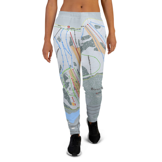 Boreal Mountain, California Ski Trail Map Women's Mid-Layer - Powderaddicts