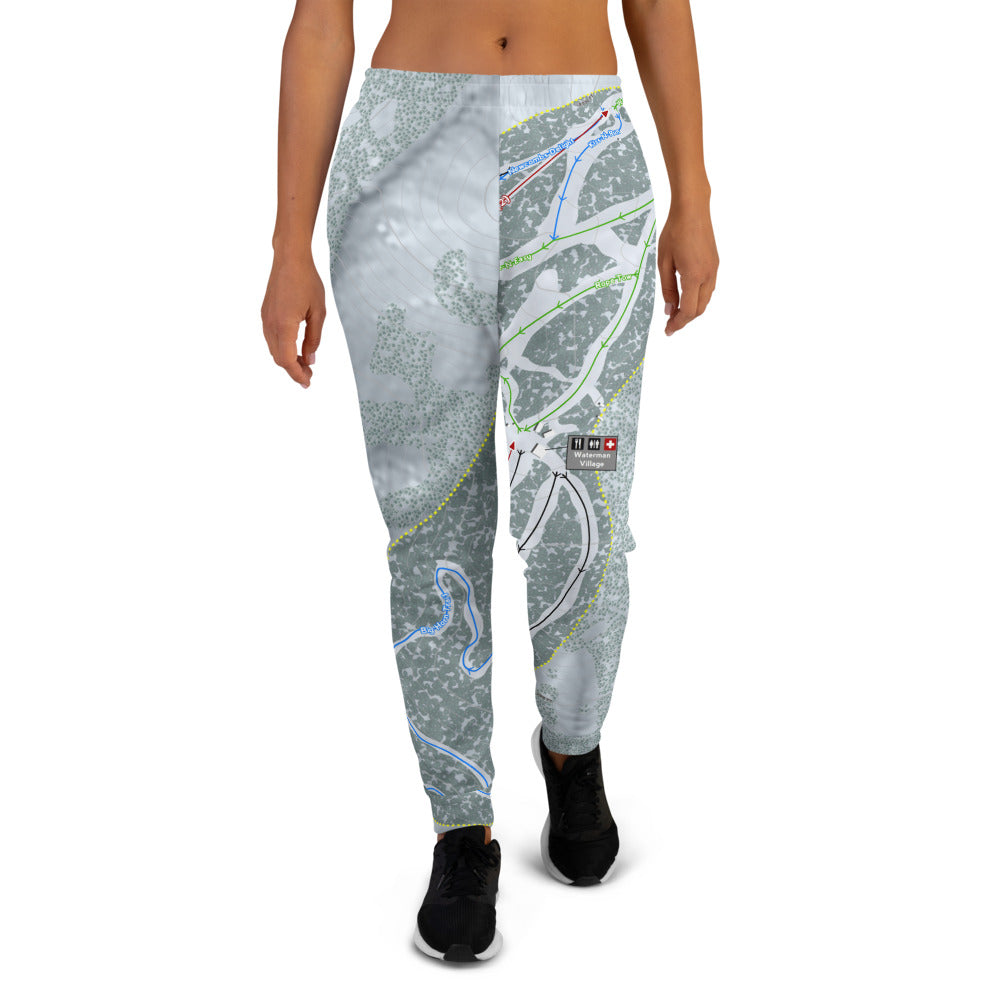 Mt Waterman, California Ski Trail Map Women's Mid-Layer - Powderaddicts