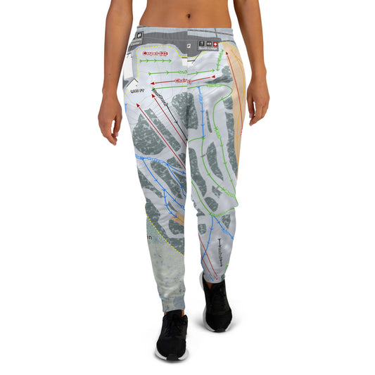 Sundown Mountain, Iowa Ski Trail Map Women's Mid-Layer - Powderaddicts