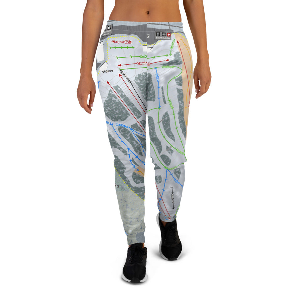 Sundown Mountain, Iowa Ski Trail Map Women's Mid-Layer - Powderaddicts