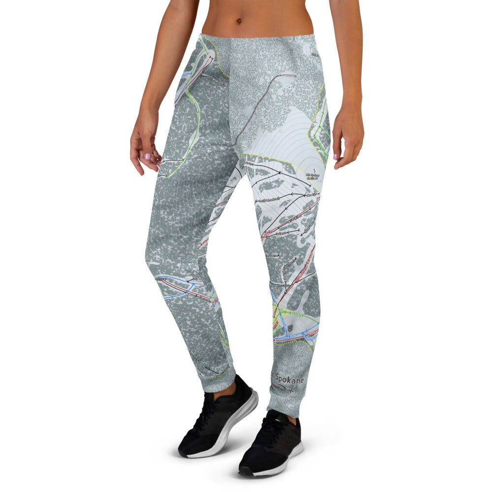 Mt. Spokane, Washington Ski Trail Map Women&#39;s Mid-Layer - Powderaddicts