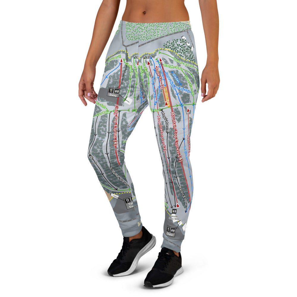 Cascade Mountain, Wisconsin Ski Trail Map Women's Mid-Layer - Powderaddicts
