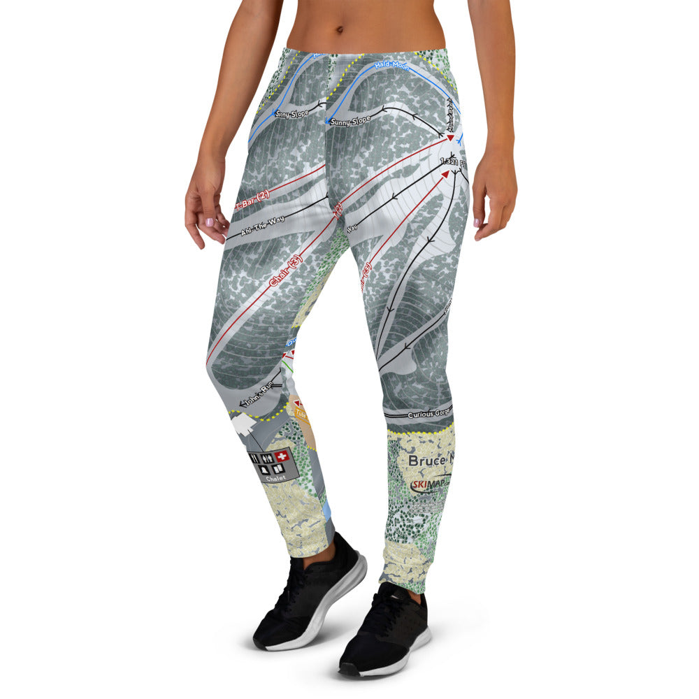 Bruce Mound, Wisconsin Ski Trail Map Women's Mid-Layer - Powderaddicts