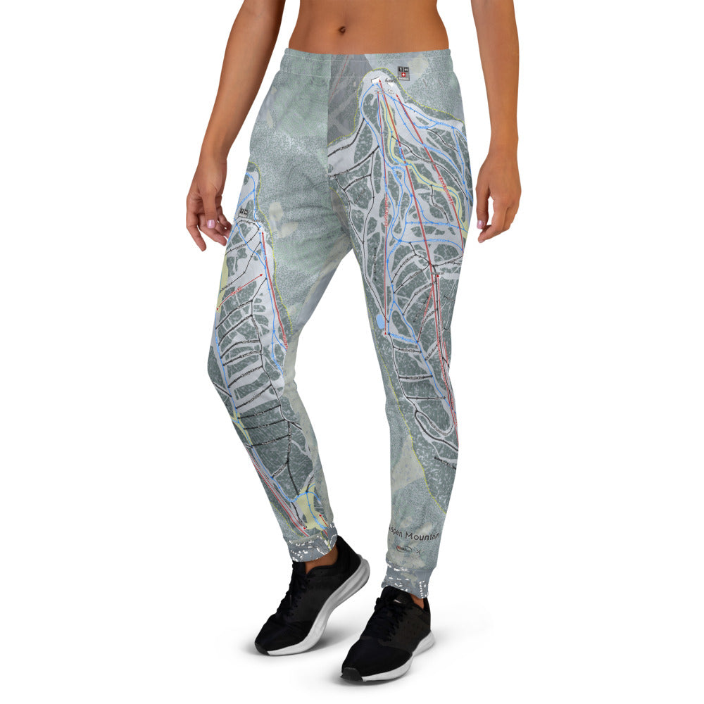Aspen Mountain, Colorado Ski Trail Map Women's Mid-Layer - Powderaddicts