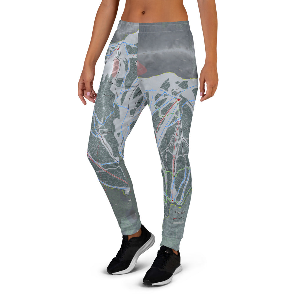 Fernie, British Columbia Ski Trail Map Women's Mid-Layer - Powderaddicts