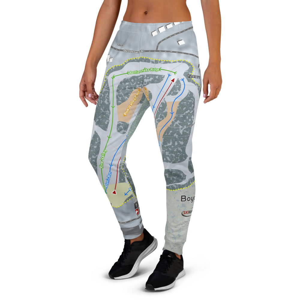 Boyce Park, Pennsylvania Ski Trail Map Women's Mid-Layer - Powderaddicts