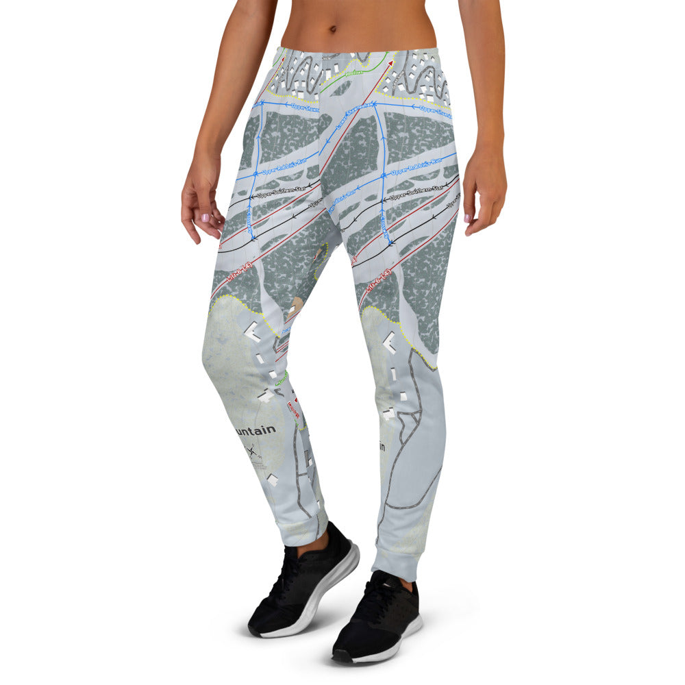 Beech Mountain, North Carolina Ski Trail Map Women's Mid-Layer - Powderaddicts