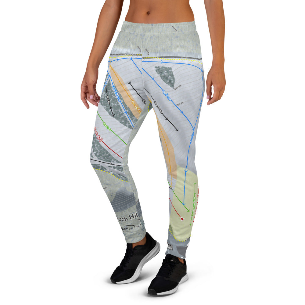 Birch Hill, Alaska Ski Trail Map Women's Mid-Layer - Powderaddicts