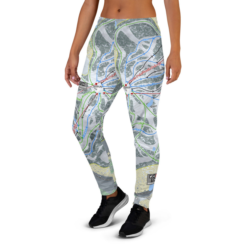 Whitecap Mountains, Wisconsin Ski Trail Map Women's Mid-Layer - Powderaddicts