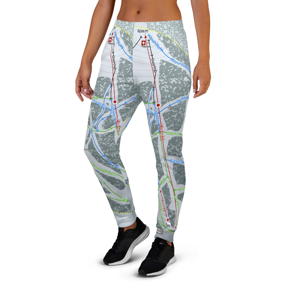 Bear Paw, Montana Ski Trail Map Women's Mid-Layer - Powderaddicts