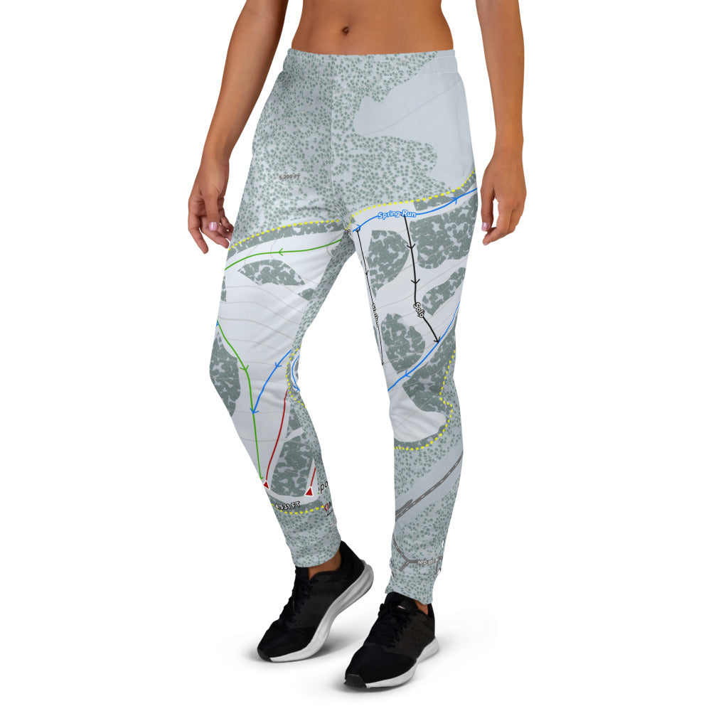 Spout Springs, Oregon Ski Trail Map Women's Mid-Layer - Powderaddicts