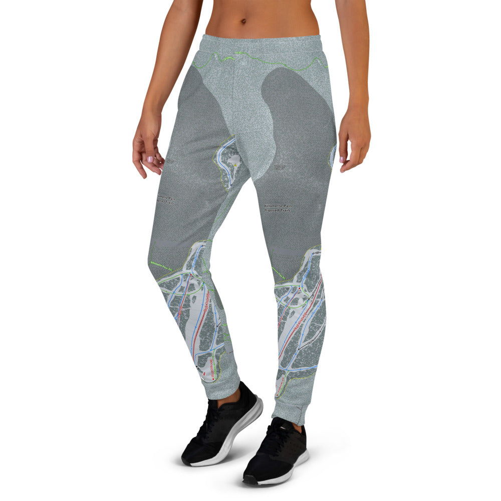 Willamette Pass, Oregon Ski Trail Map Women's Mid-Layer - Powderaddicts